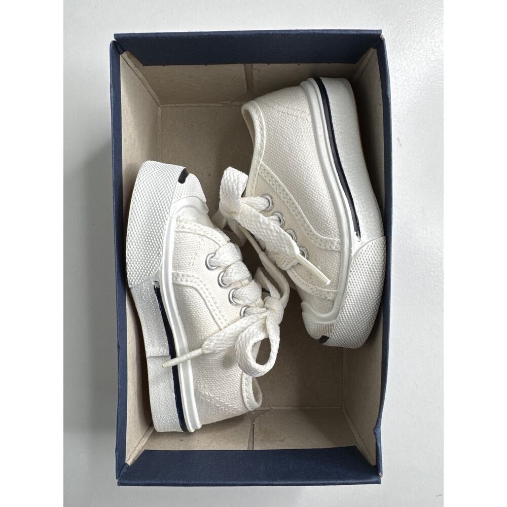 90s GAP Kids White Canvas Sneakers Made USA Size 5 Minimalist Classic - Picture 8 of 12